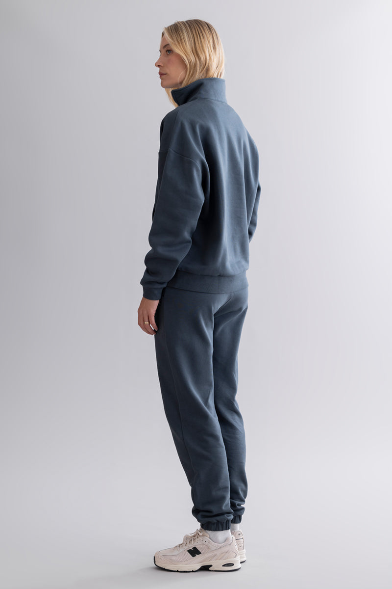 hey-honey-classic-zip-sweater-le-club-teal-baumwolle image 4