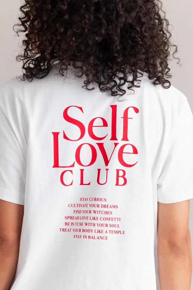 hey-honey-classic-t-shirt-self-love-white-oversize-baumwolle image 1