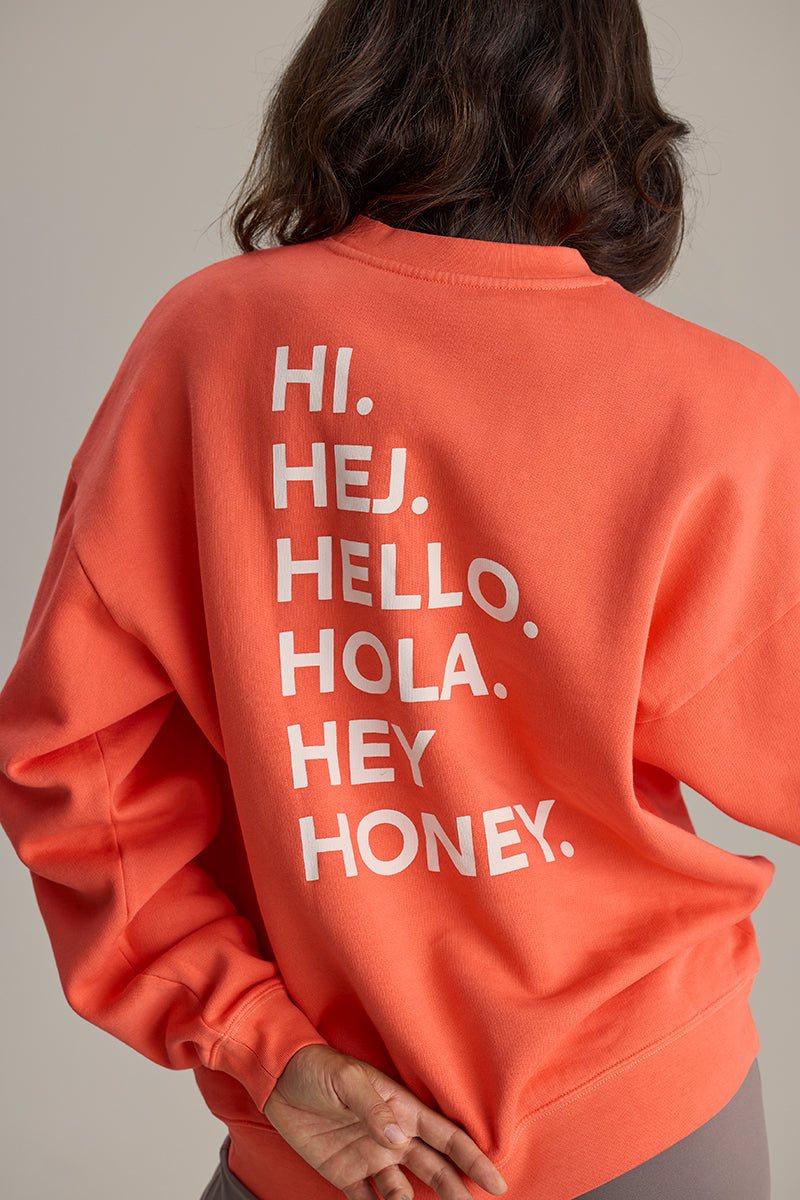 hey-honey-classic-sweater-hey-hot-coral-washed-baumwolle image 1