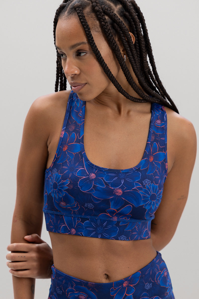 hey-honey-classic-racerback-bra-sport-bh-flower-daze-print image 1