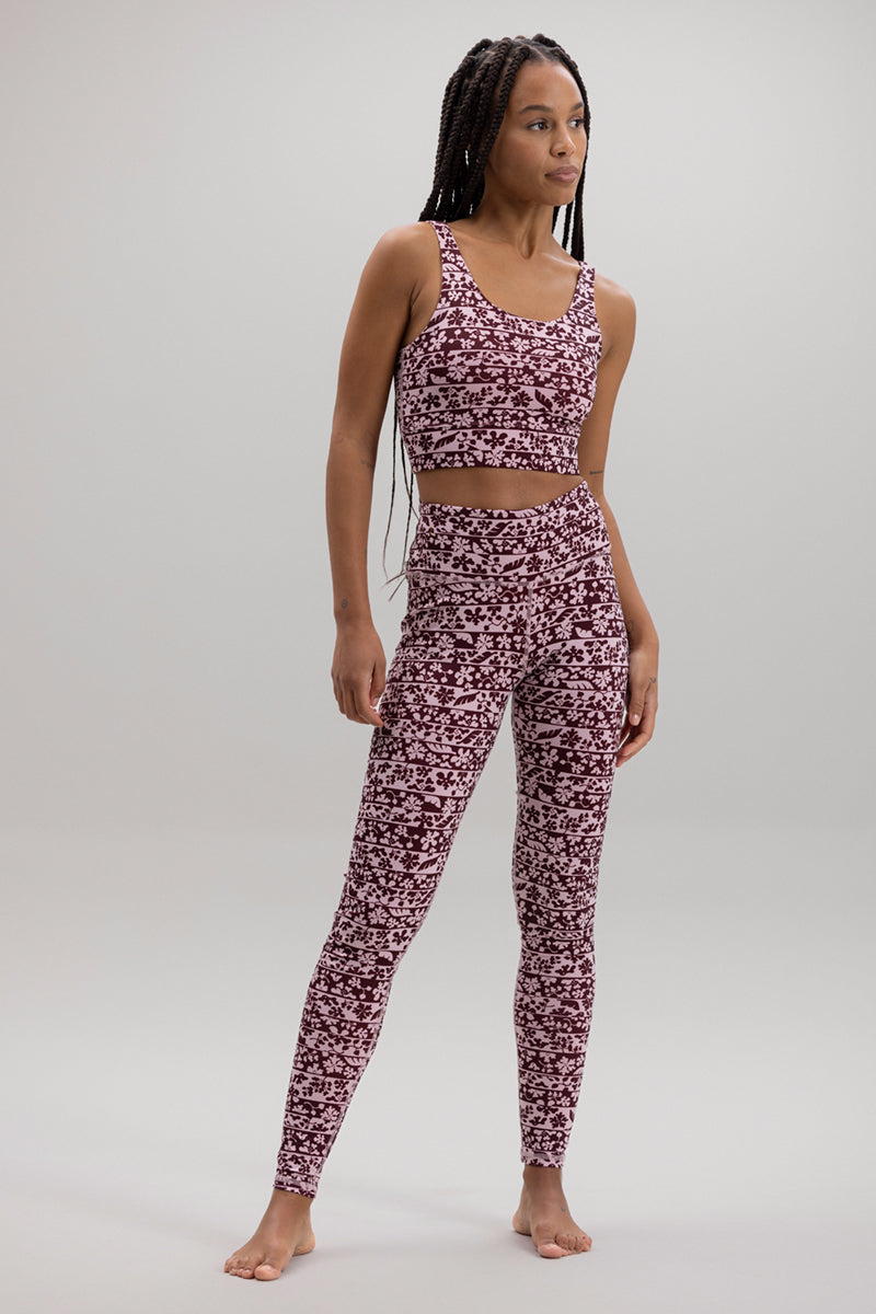 hey-honey-classic-flower-bordure-leggings-gemustert-yoga image 1