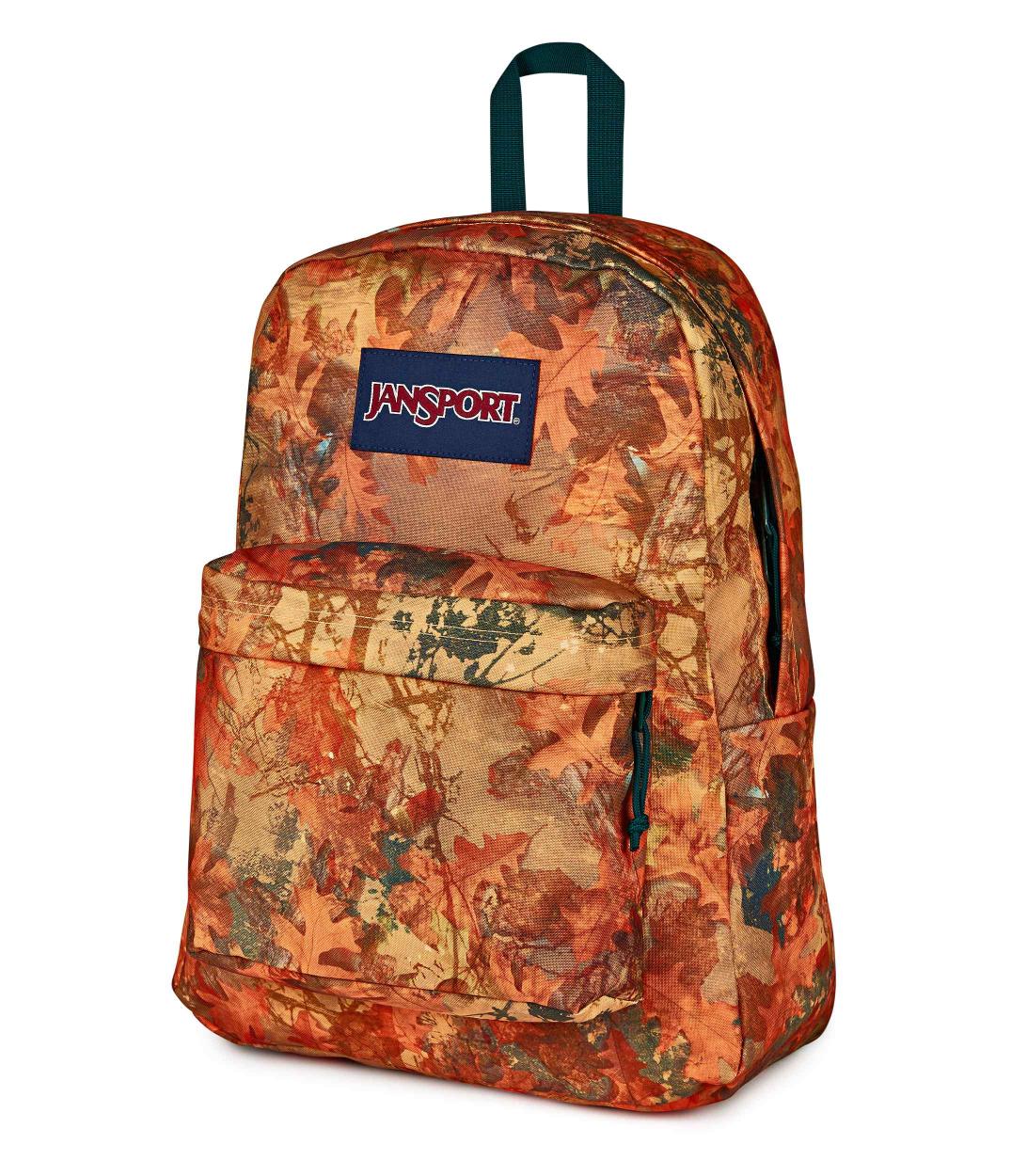 jansport-superbreak-plus-rucksack-bogcore-camo-orange-mit-laptopfach image 2