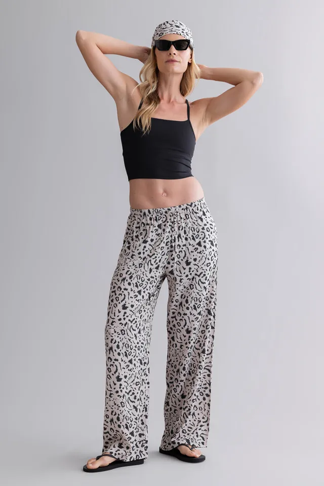 hey-honey-classic-summer-pants-leo-hose-oatmeal-viskose image 1