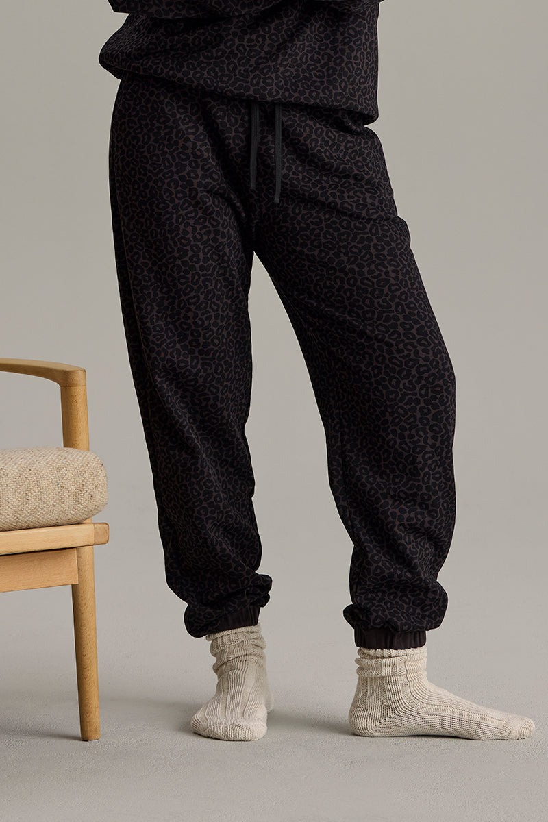 hey-honey-classic-cuff-sweat-pants-leo-dark-brown image 6