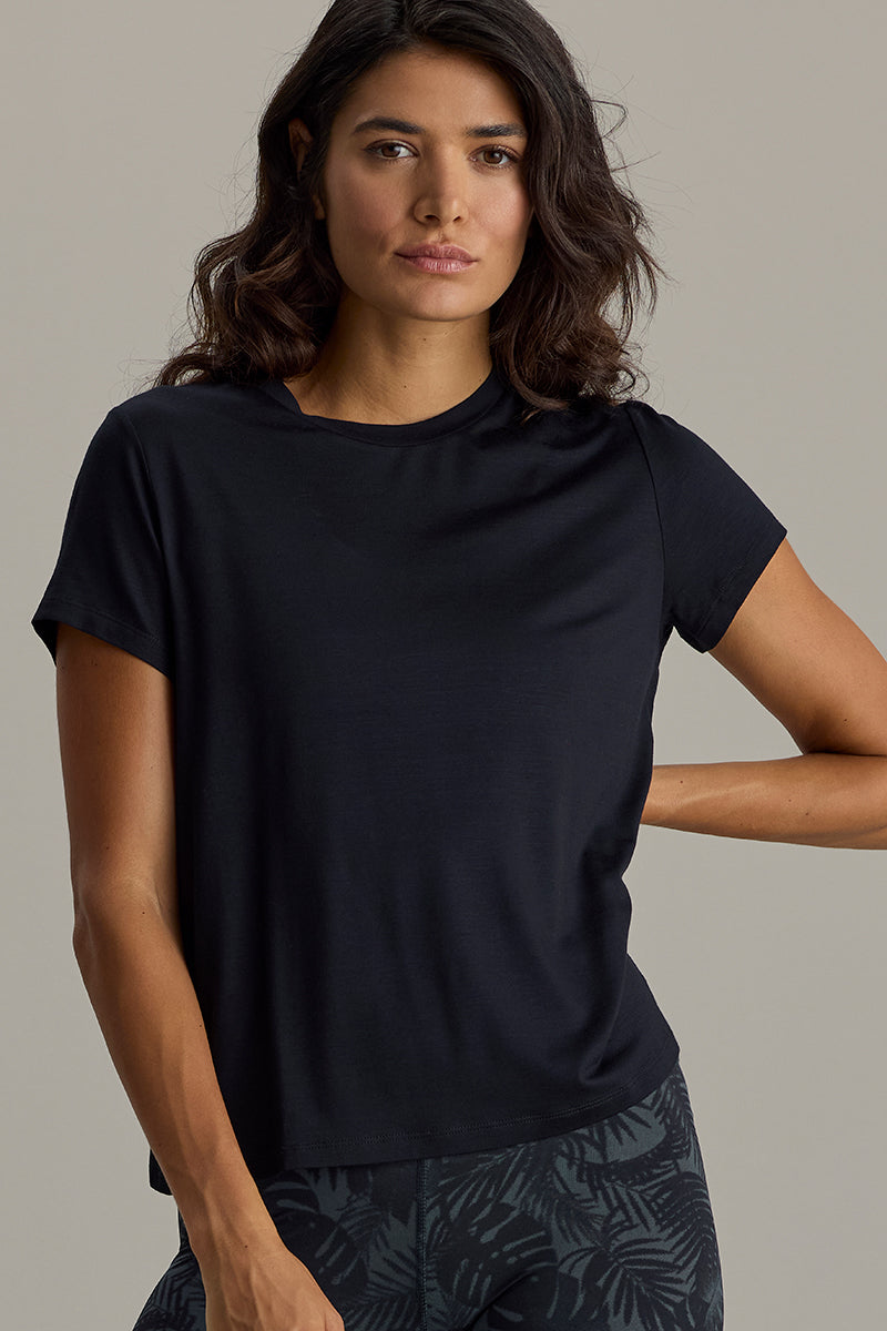 hey-honey-classic-active-wrap-tee-t-shirt-black-viskose image 4