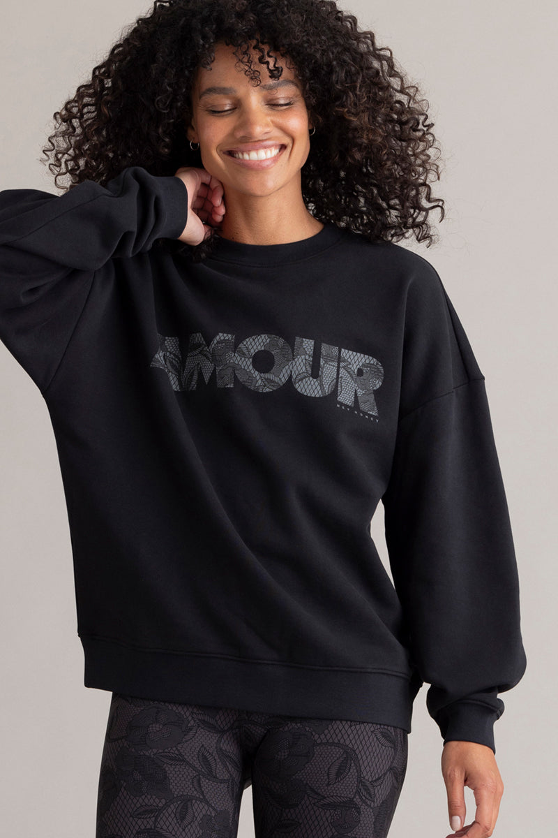 hey-honey-classic-sweatshirt-amour-black-pullover-s image 5
