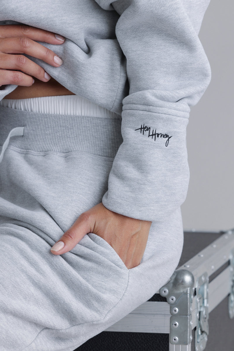 hey-honey-classic-cozy-sweat-pants-grey-melange-baumwolle image 7