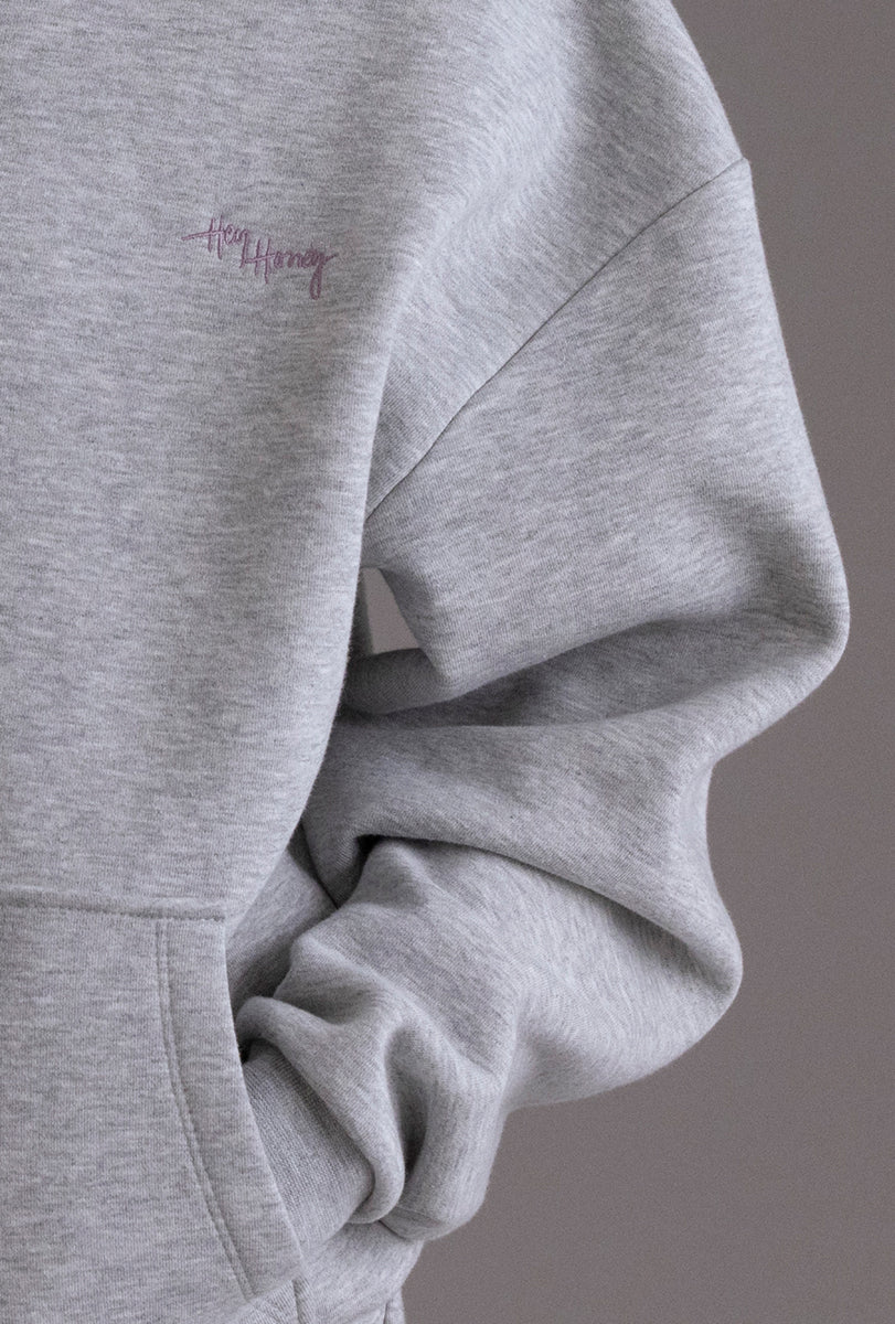 hey-honey-classic-zip-sweater-grey-melange-baumwolle-s image 3