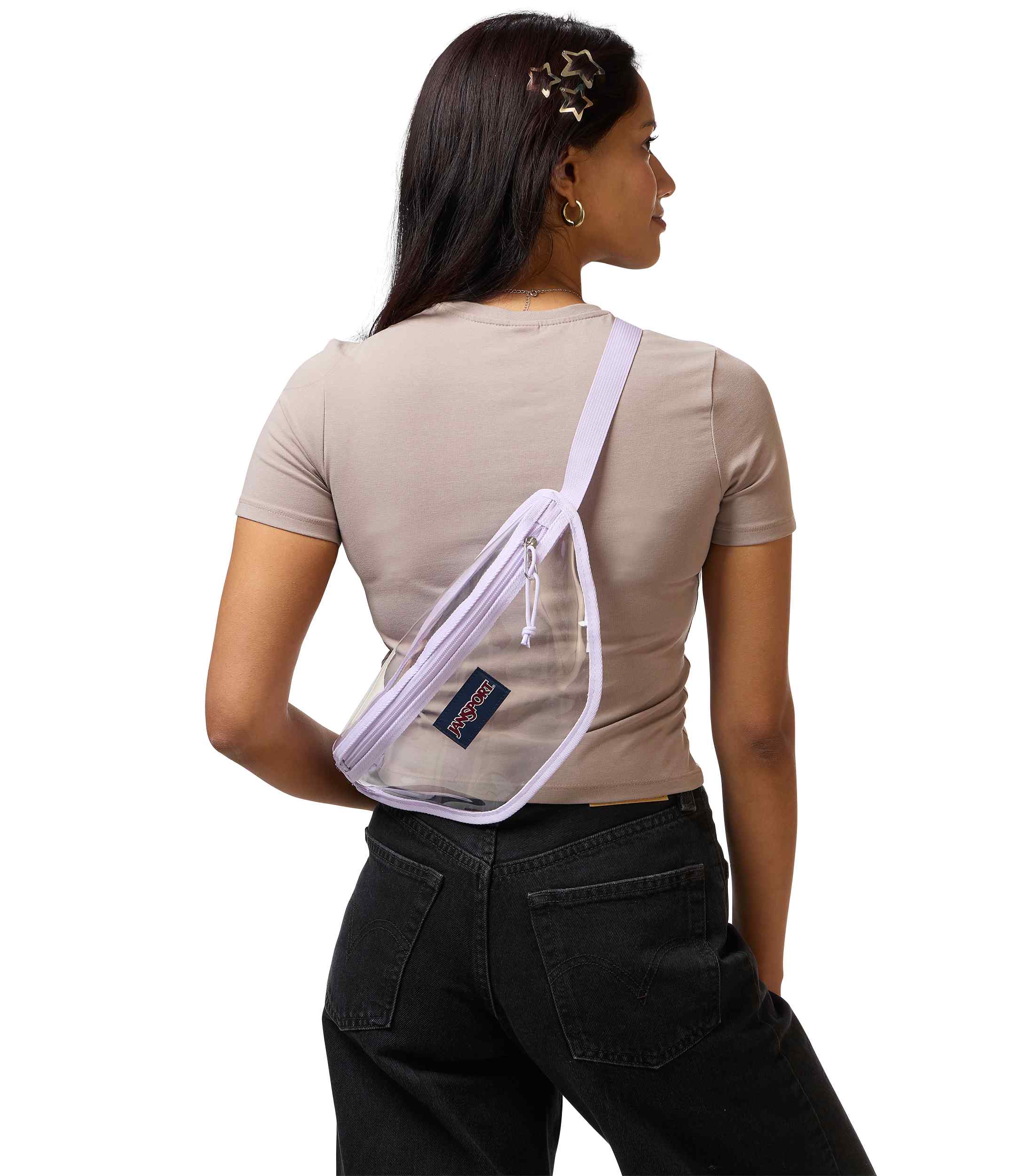 jansport-clear-waistpack-bauchtasche-pastel-lilac-transparent image 7