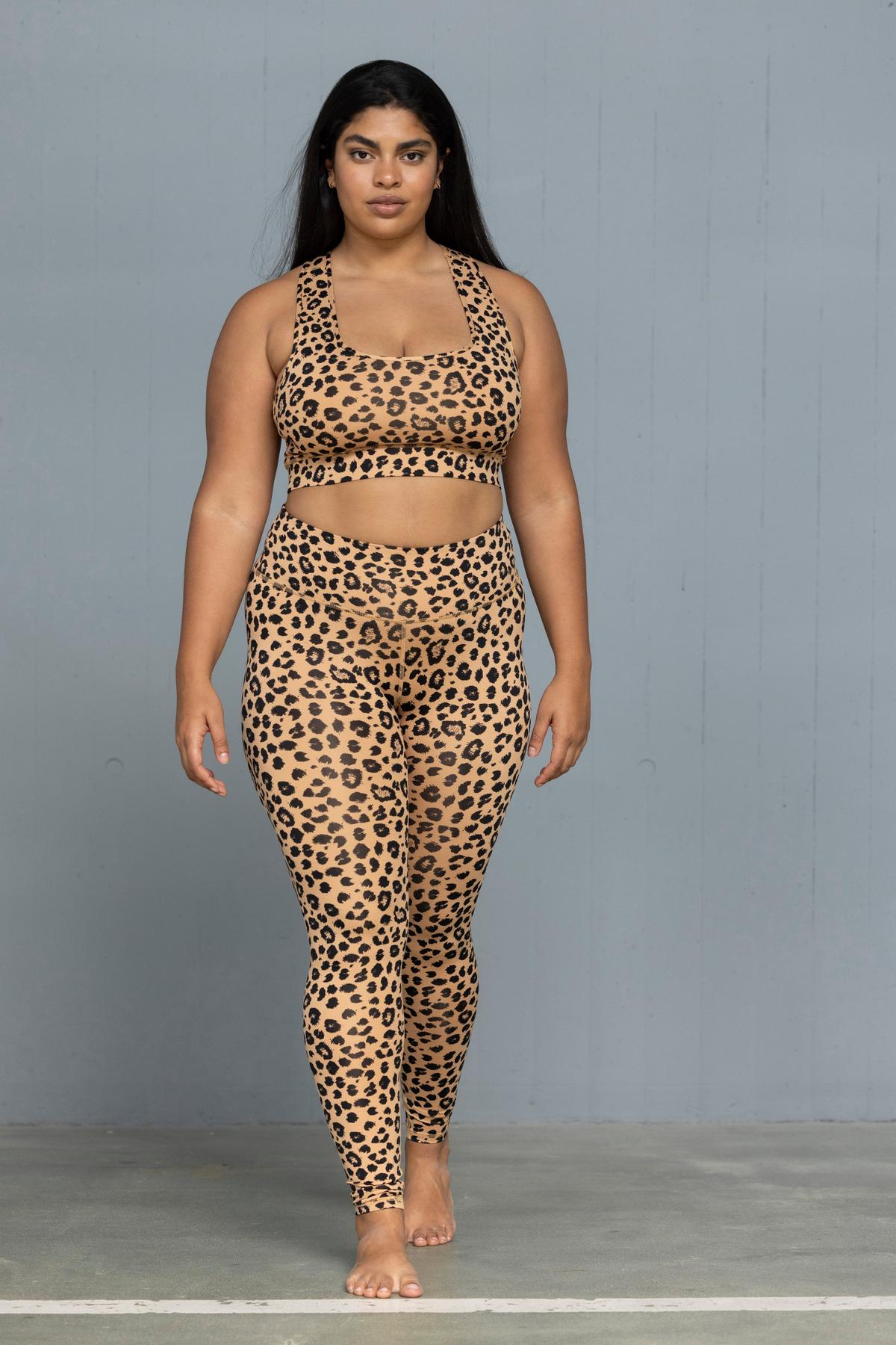 hey-honey-classic-leggings-leo-biscuit-yoga-leggings-leo-print image 1