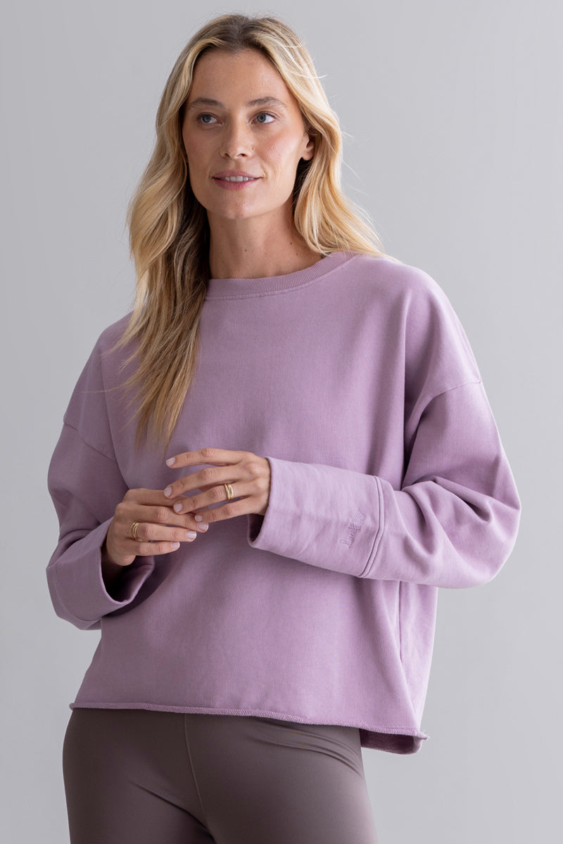 hey-honey-classic-open-edge-sweater-mauve-baumwolle-pullover image 3