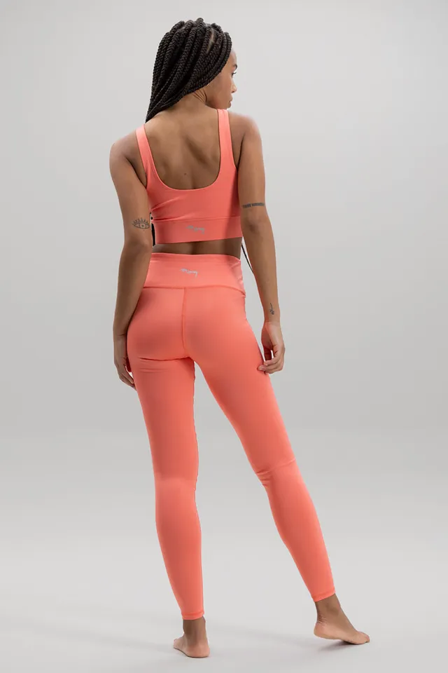 hey-honey-classic-cropped-leggings-peach-high-waist image 1
