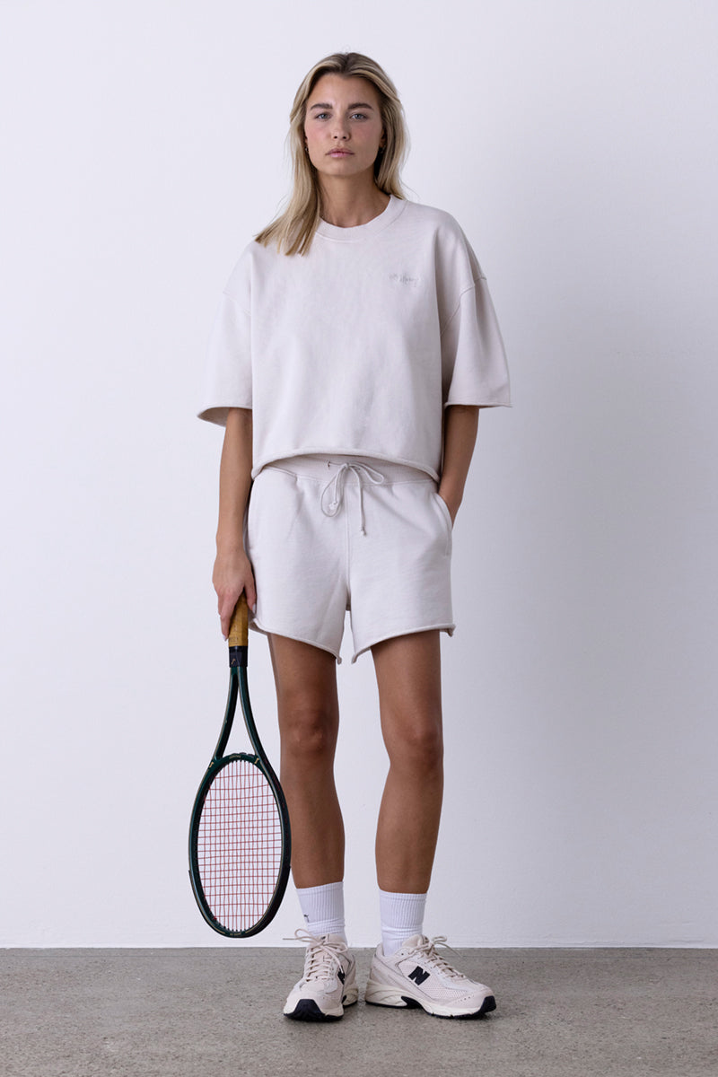 hey-honey-classic-sweat-shorts-off-white-baumwoll-shorts image 3