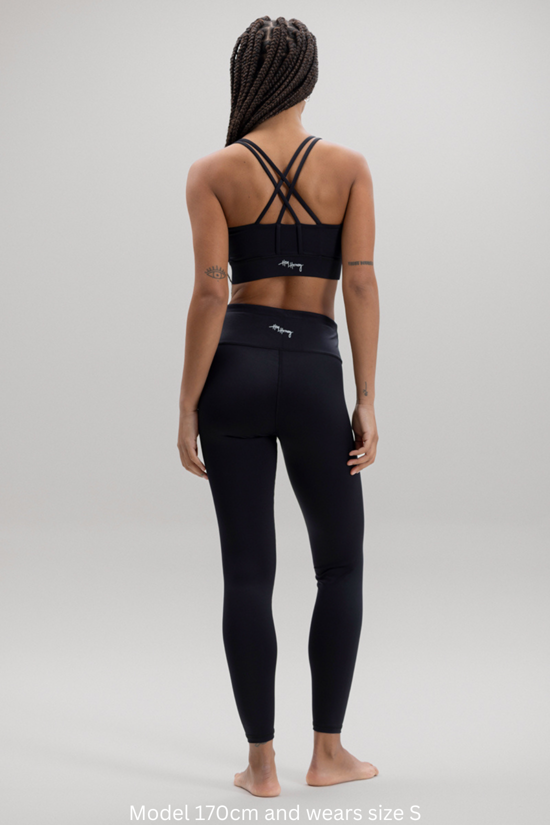 hey-honey-classic-cropped-leggings-schwarz-high-waist-blickdicht image 2
