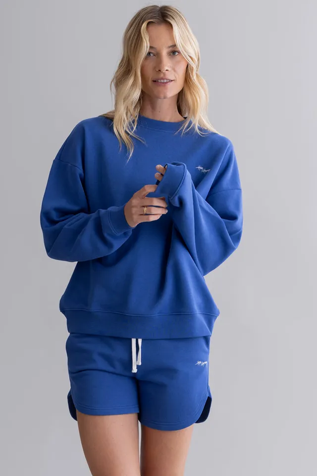 hey-honey-classic-sweater-royal-blue-baumwoll-pullover image 1