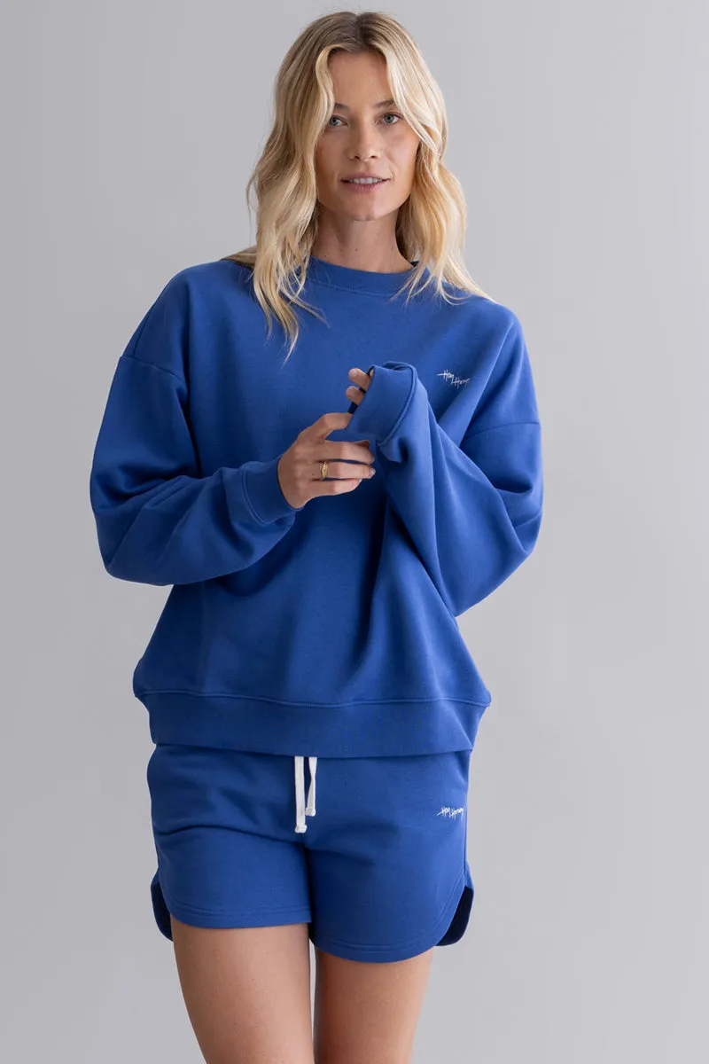 hey-honey-classic-sweater-royal-blue-baumwoll-pullover image 1