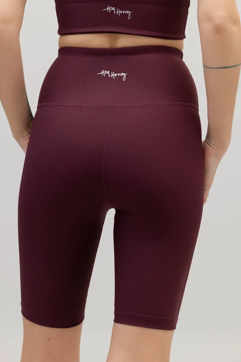 hey-honey-ribbed-biker-ribbed-wine-bikershorts-s-uni image 1