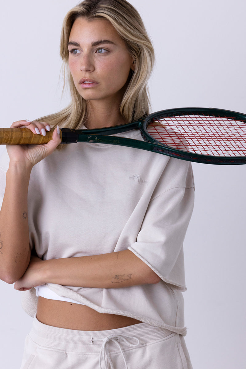 hey-honey-classic-sweat-shorts-off-white-baumwoll-shorts image 8