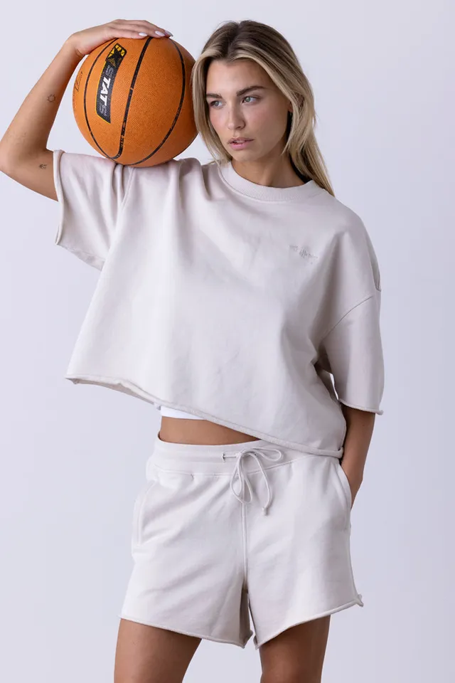 hey-honey-classic-sweat-shorts-off-white-baumwoll-shorts image 1
