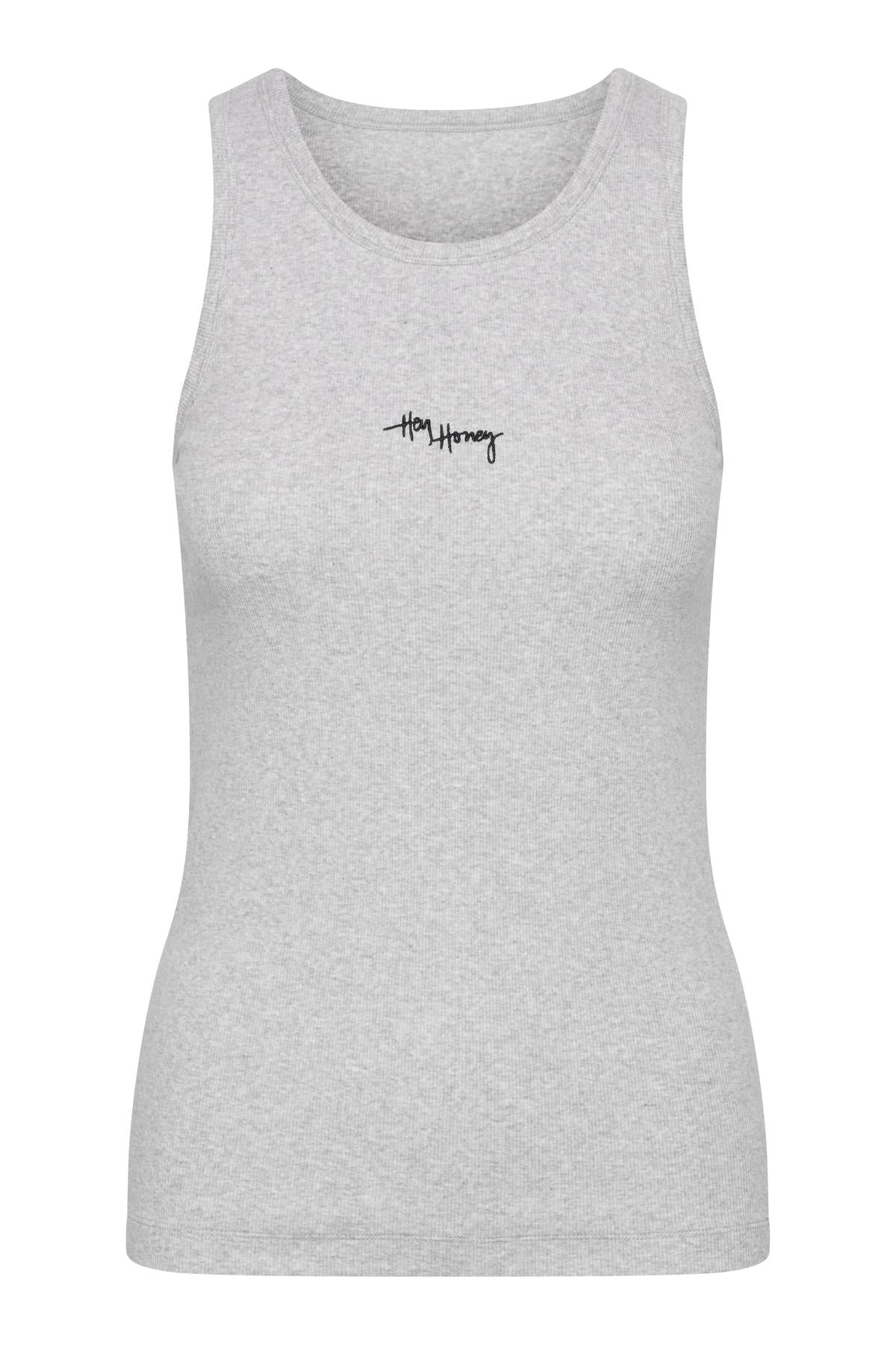 hey-honey-classic-rib-tank-grey-melange-tanktop-s image 8