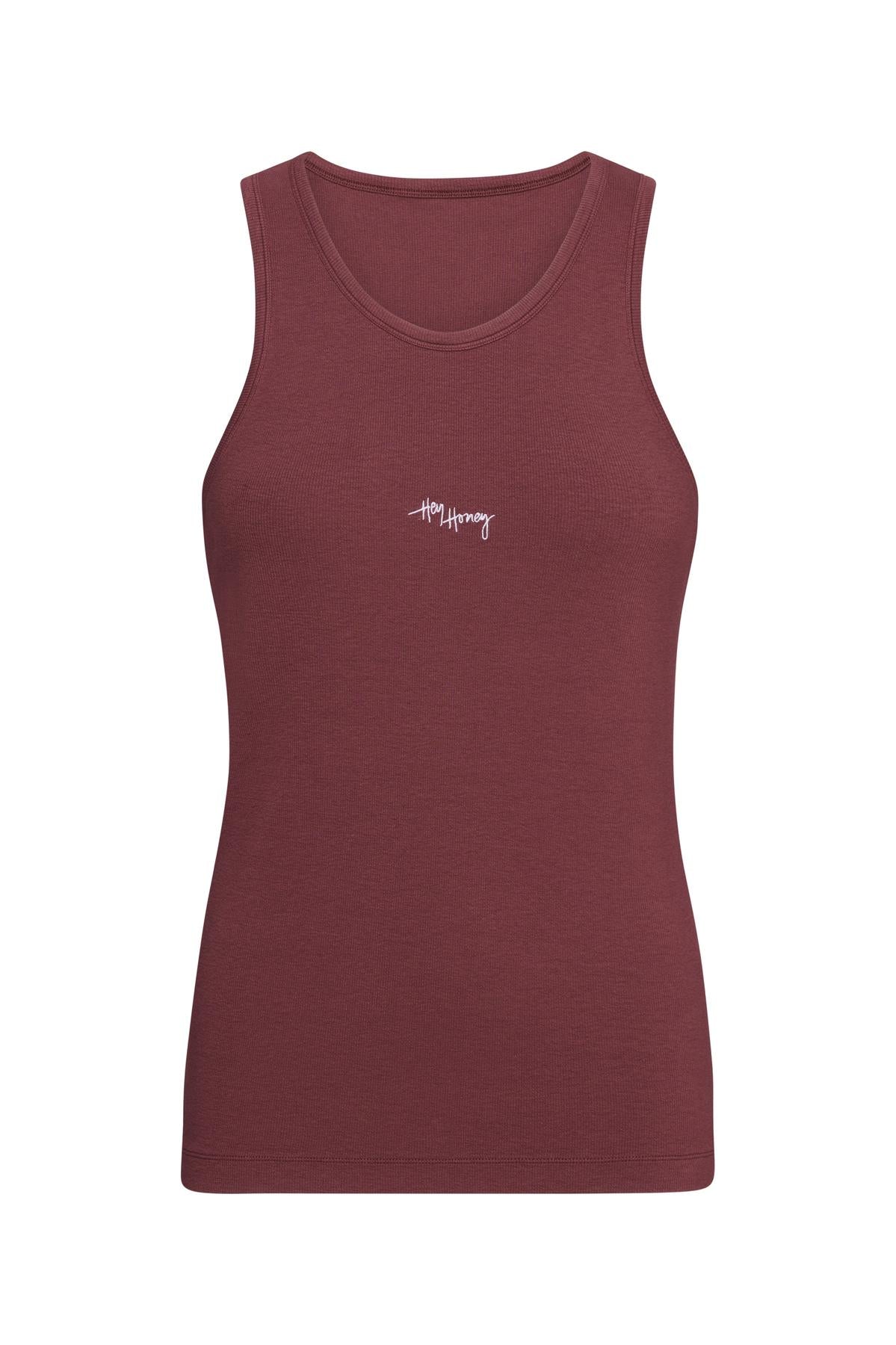 hey-honey-classic-rib-tank-wine-tank-top-gerippt image 5