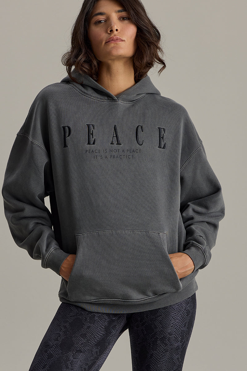 hey-honey-classic-hoodie-peace-black-washed-baumwolle-relaxed image 7