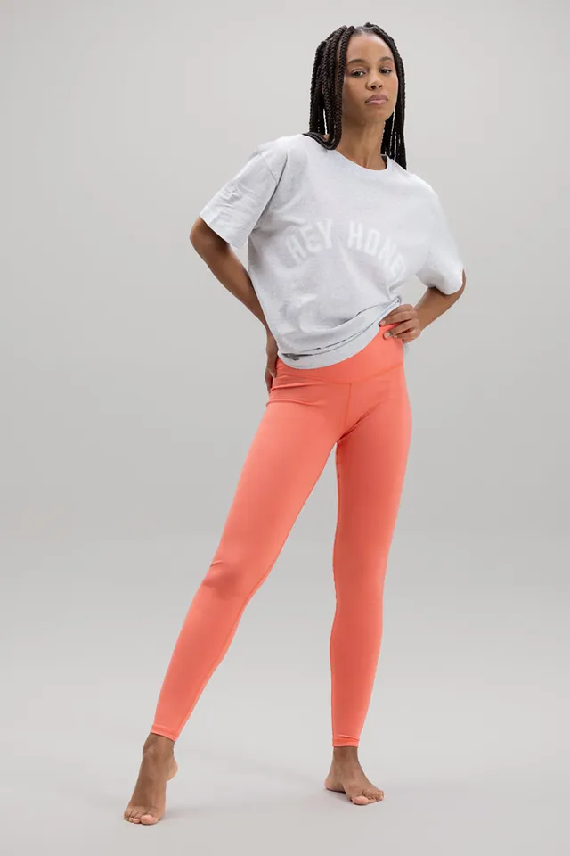 hey-honey-classic-leggings-peach-high-waist-uni image 1