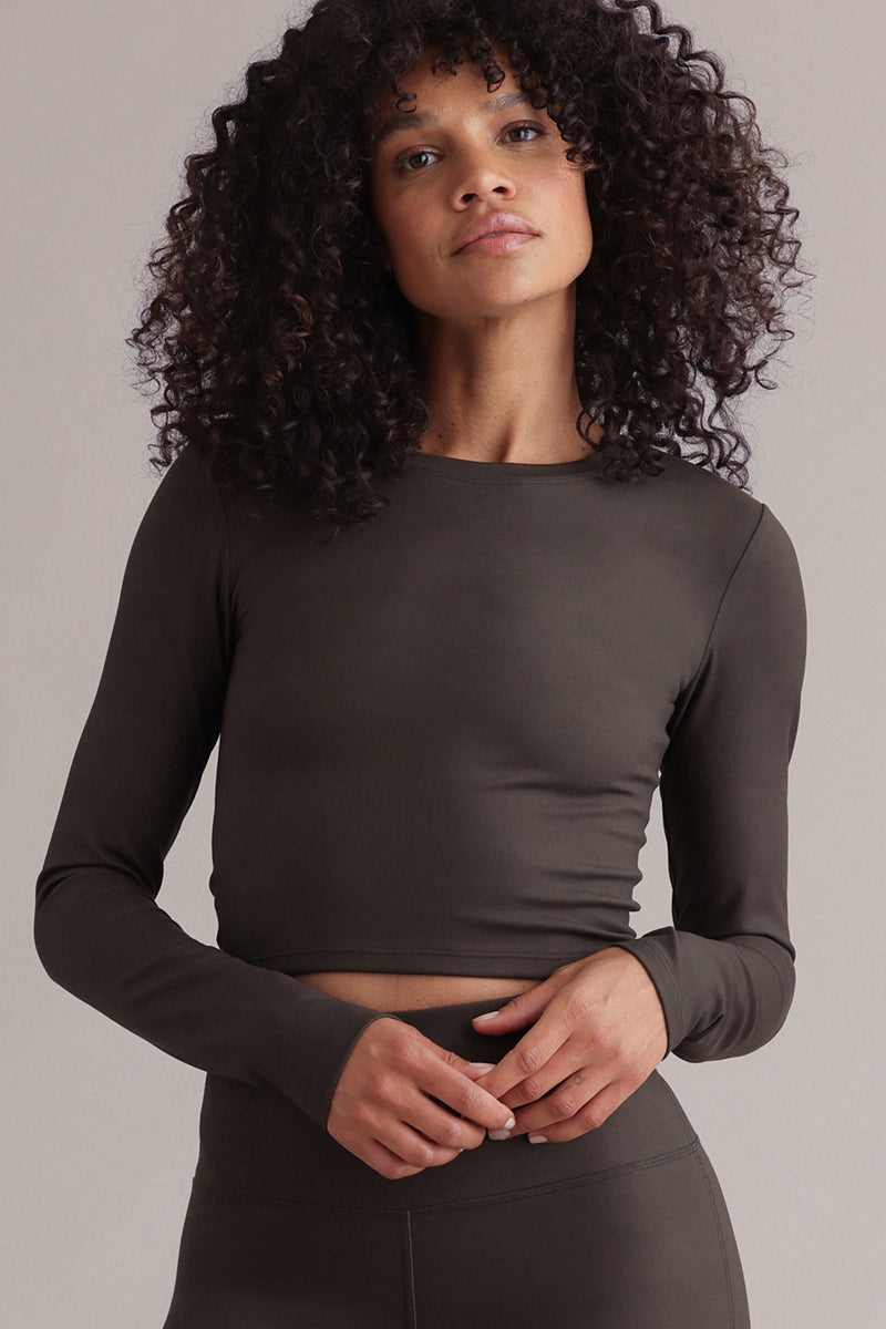 hey-honey-always-dressed-cropped-langarmshirt-forest-night image 1