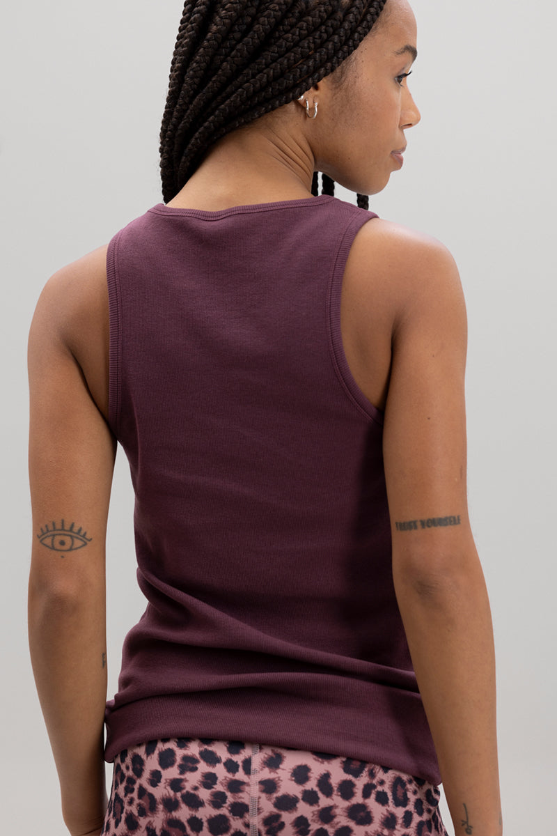 hey-honey-classic-rib-tank-wine-tank-top-gerippt image 2