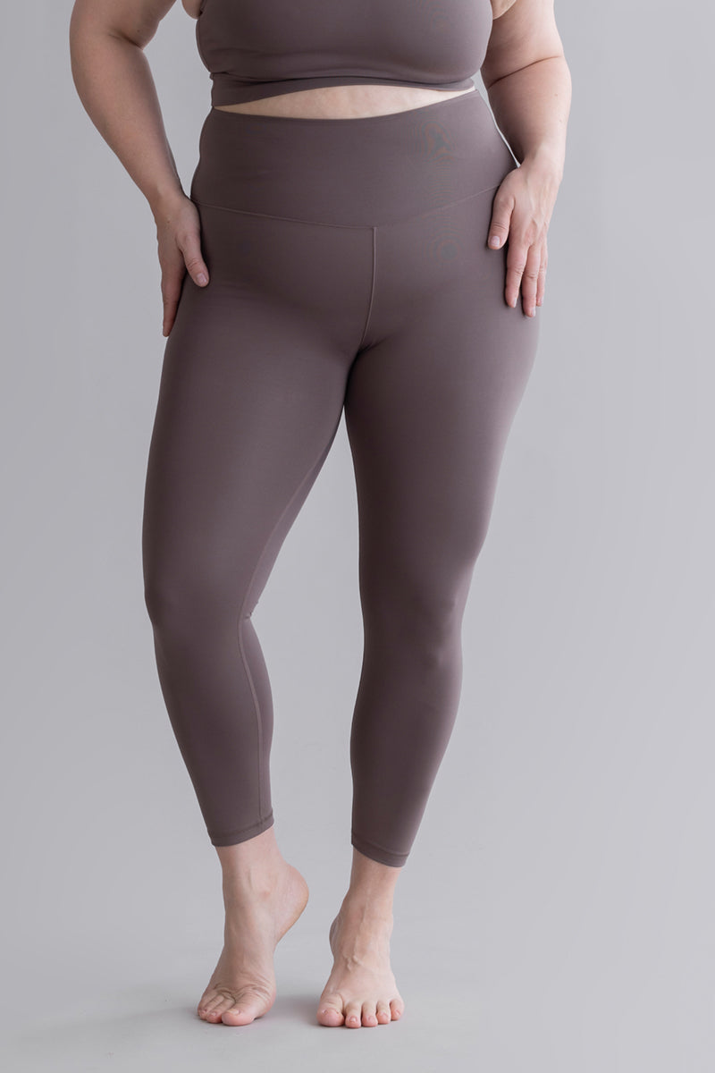 hey-honey-cotton-touch-leggings-cropped-taupe-high-waist image 3