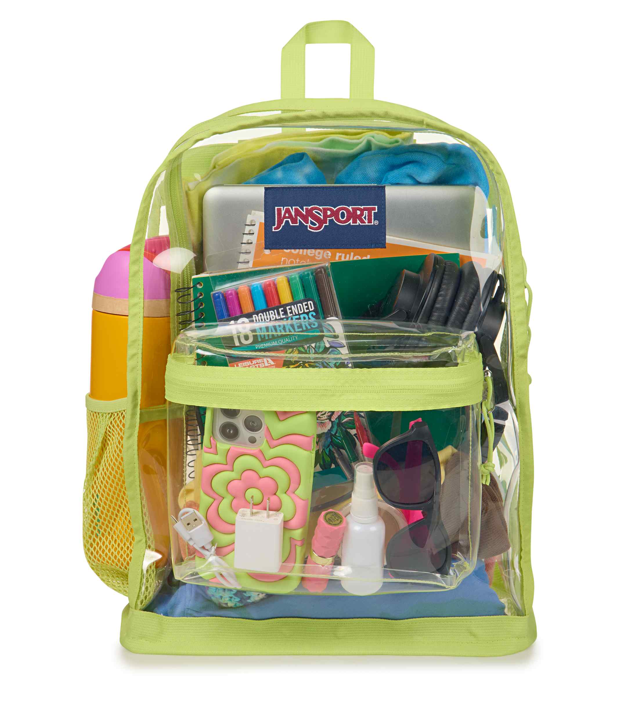jansport-clear-pack-rucksack-lime-citron-transparent image 6
