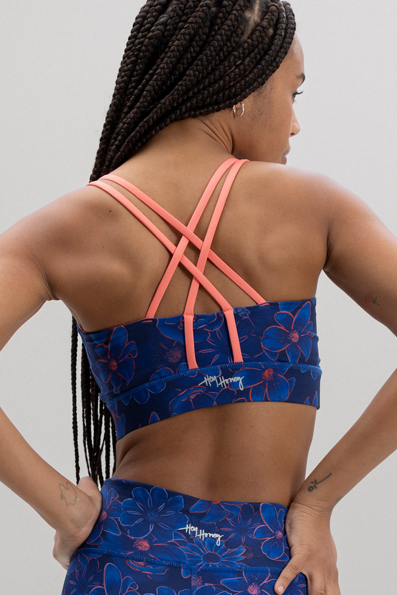 hey-honey-classic-criss-cross-bra-flower-daze-sport-bh image 1
