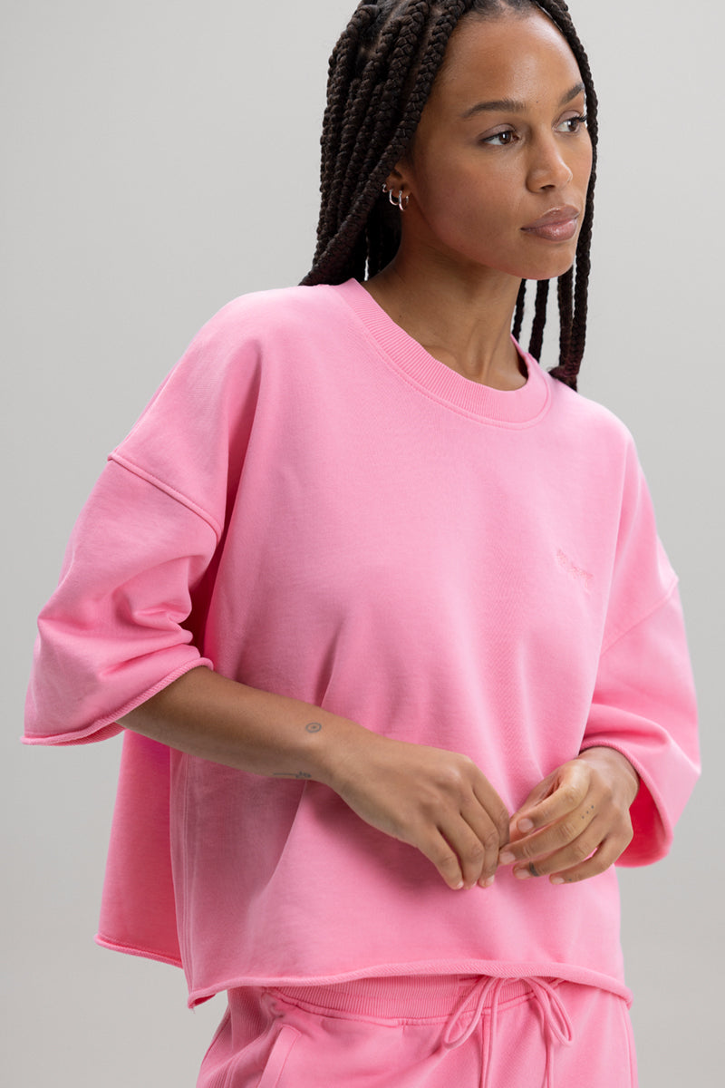 hey-honey-classic-short-sleeve-sweat-sweatshirt-rosewood-baumwolle image 1