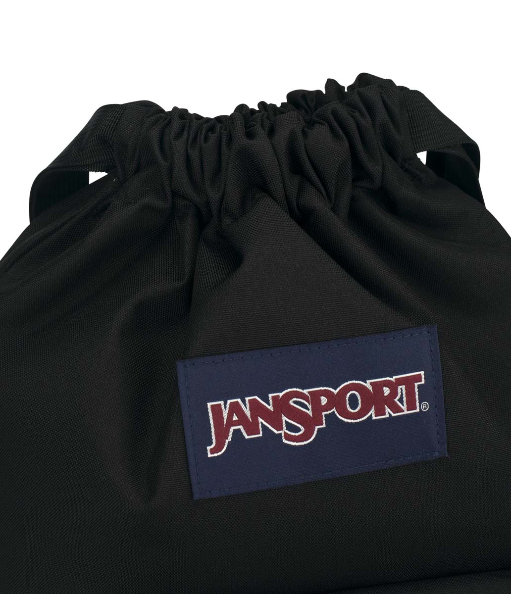 jansport-drawsack-turnbeutel-schwarz-kordelzug-reissverschluss image 5