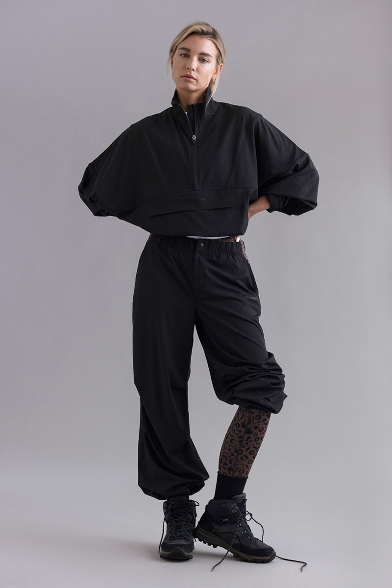 hey-honey-classic-ribstop-pullover-jacke-schwarz-oversized image 4