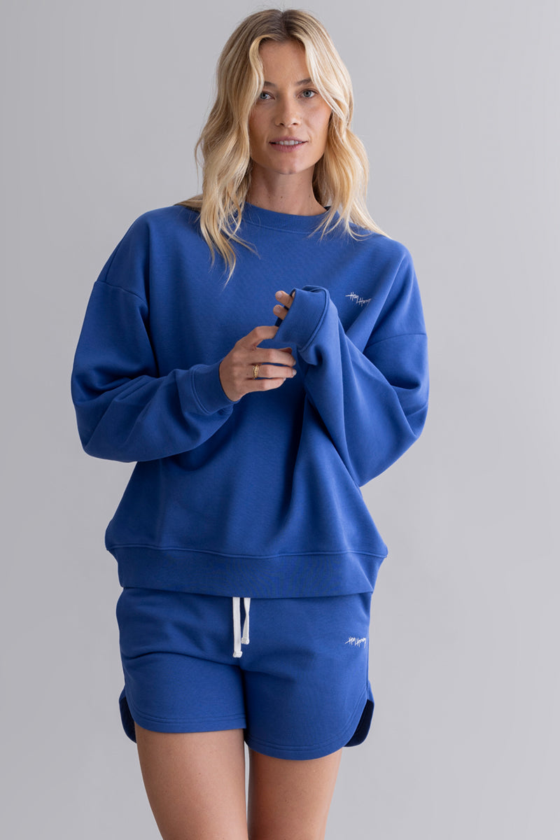 hey-honey-classic-boxing-shorts-sweatshorts-royal-blue-baumwolle image 4