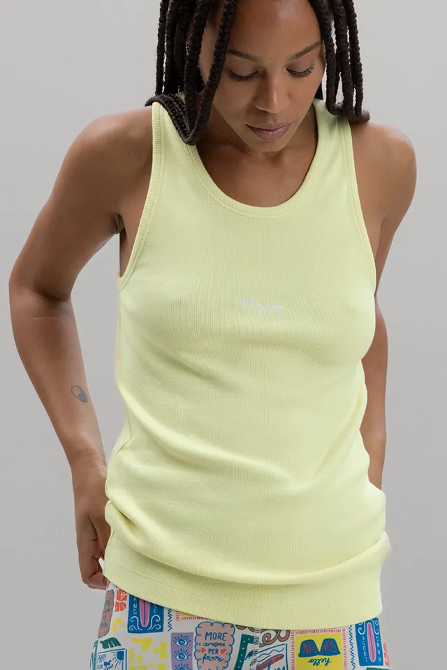 hey-honey-classic-rib-tank-lemon-gelb-baumwoll-top-damen image 1