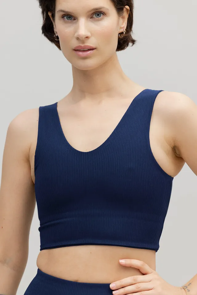 hey-honey-ribbed-baritone-blue-bustier-sport-top image 1