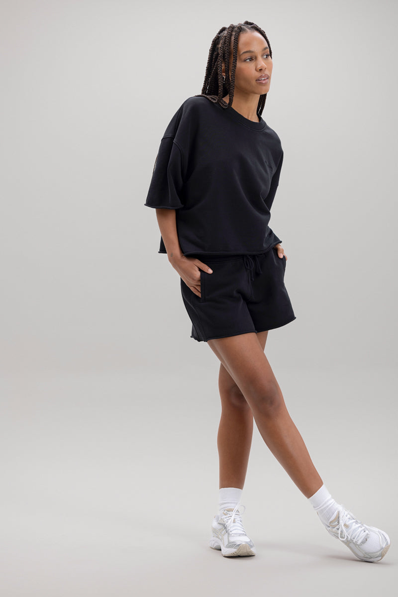 hey-honey-classic-short-sleeve-sweatshirt-schwarz-baumwolle image 4
