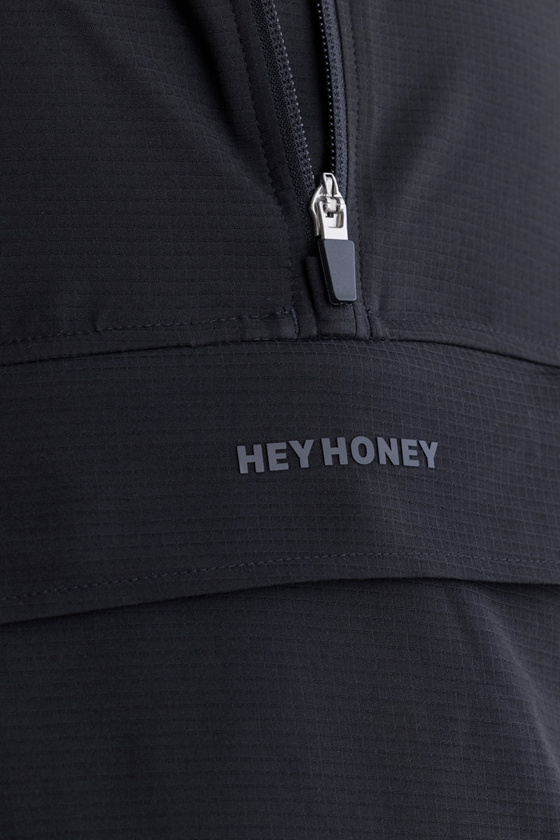 hey-honey-classic-ribstop-pullover-jacke-schwarz-oversized image 2