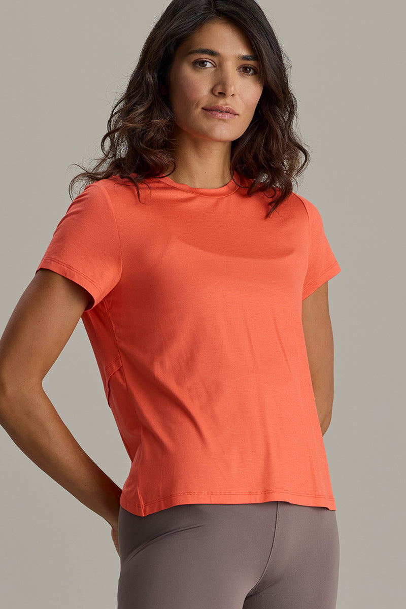 hey-honey-classic-active-wrap-tee-t-shirt-hot-coral-viskose image 4