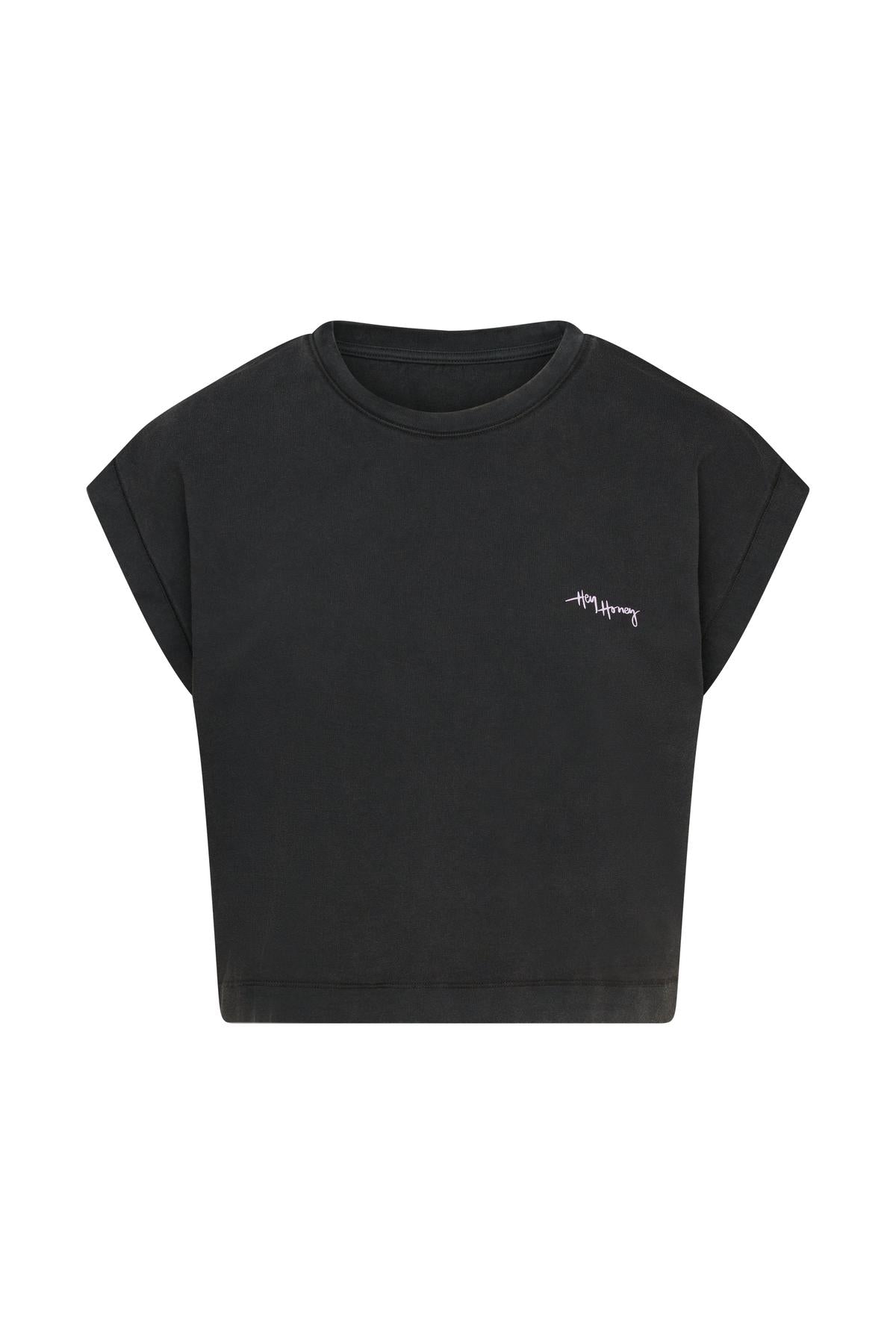 hey-honey-classic-cropped-shirt-t-shirt-schwarz-baumwolle image 6
