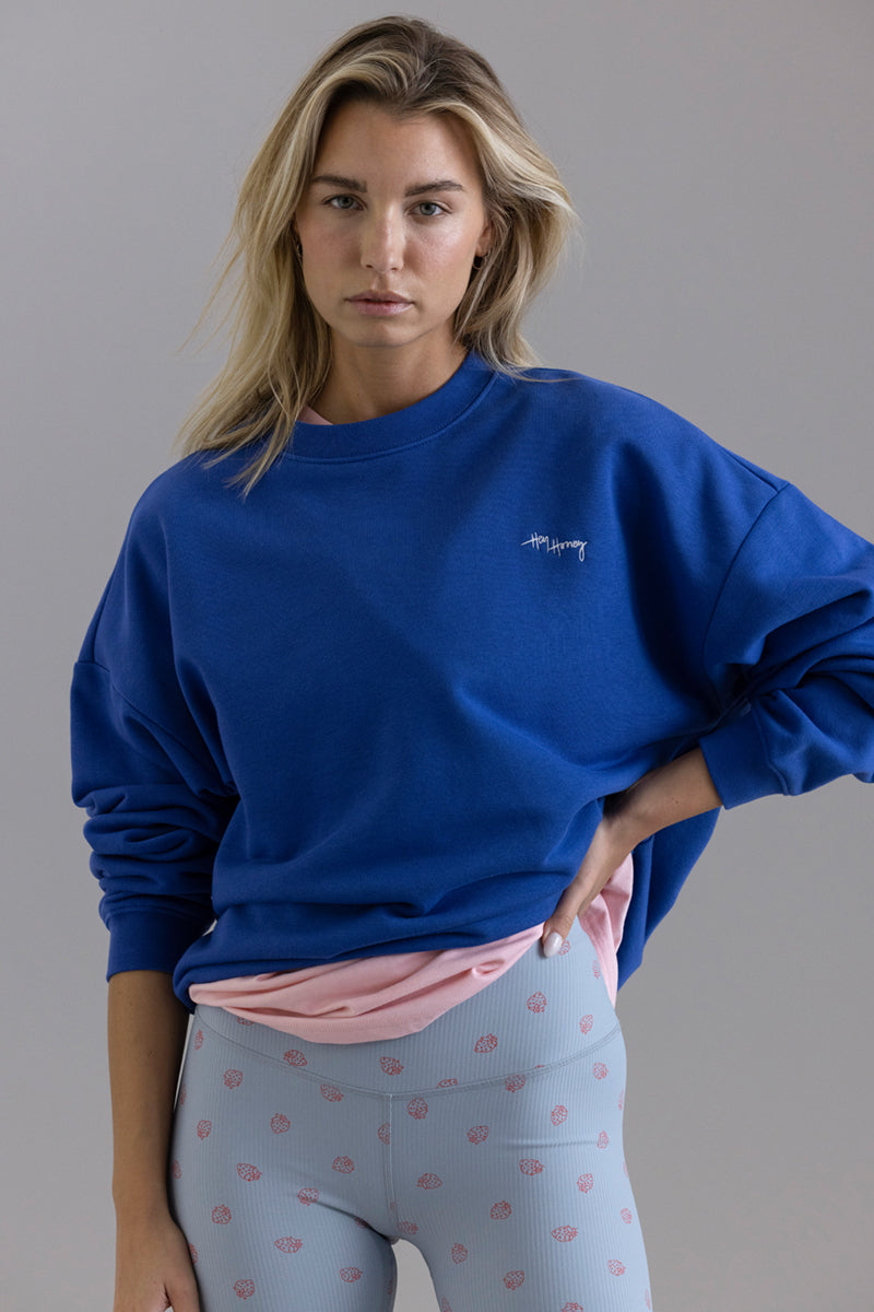 hey-honey-classic-sweater-royal-blue-baumwoll-pullover image 6
