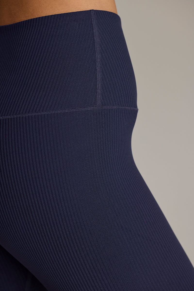 hey-honey-ribbed-cropped-leggings-baritone-blue-high-waist image 2