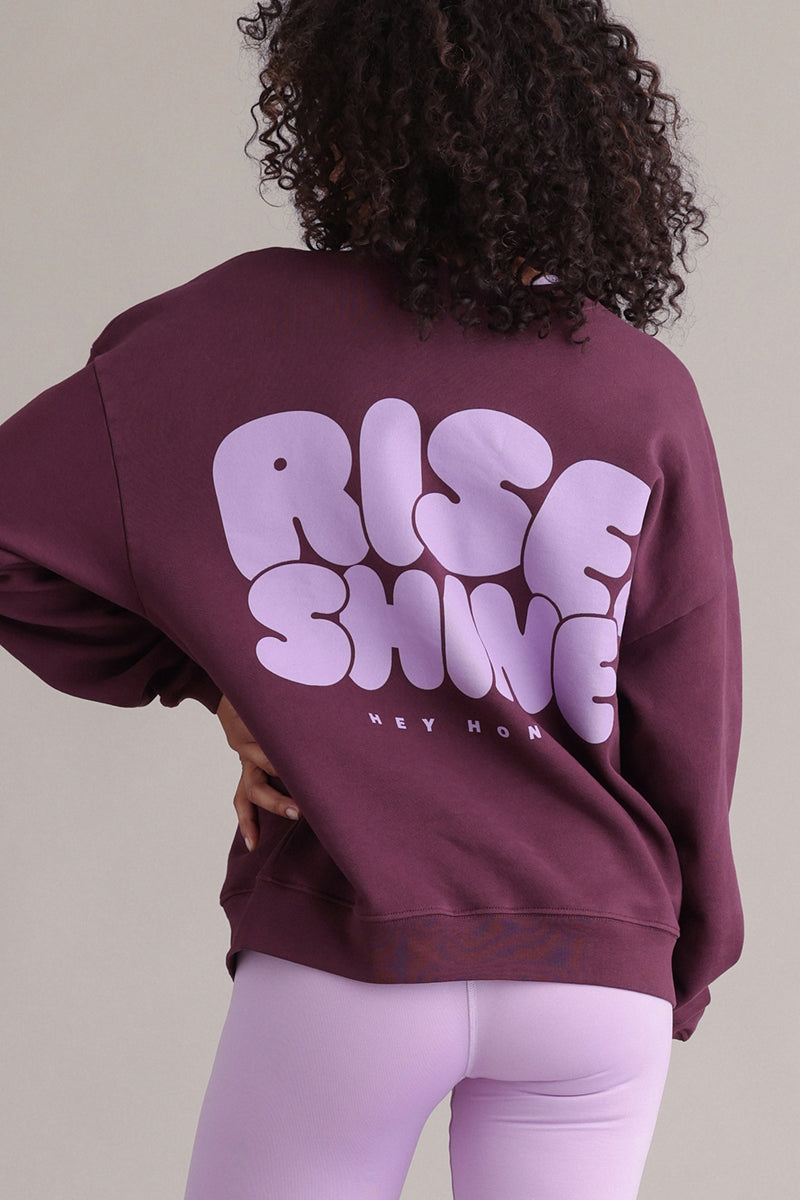 hey-honey-classic-rise-and-shine-sweatshirt-italian-plum image 2