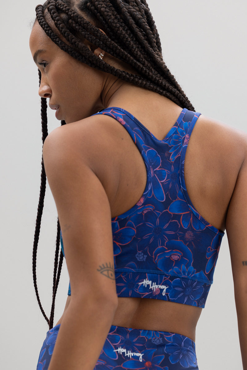 hey-honey-classic-racerback-bra-sport-bh-flower-daze-print image 2