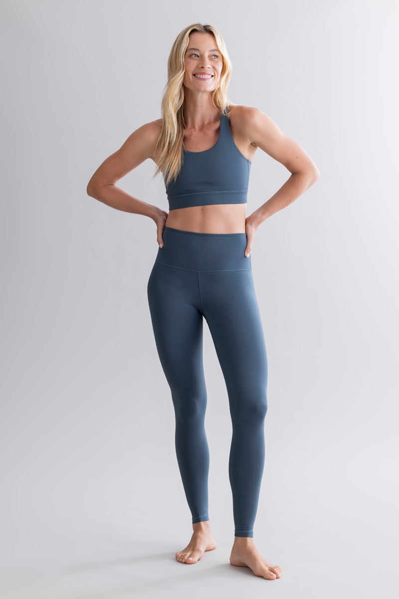 hey-honey-cotton-touch-leggings-teal-high-waist-recycled image 2