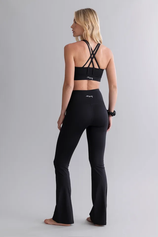 hey-honey-cotton-touch-leggings-flared-black-high-waist image 1