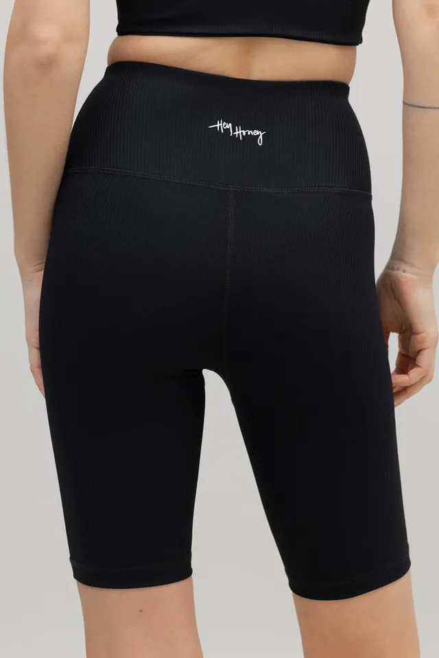hey-honey-ribbed-biker-black-high-waist-mid-thigh image 1