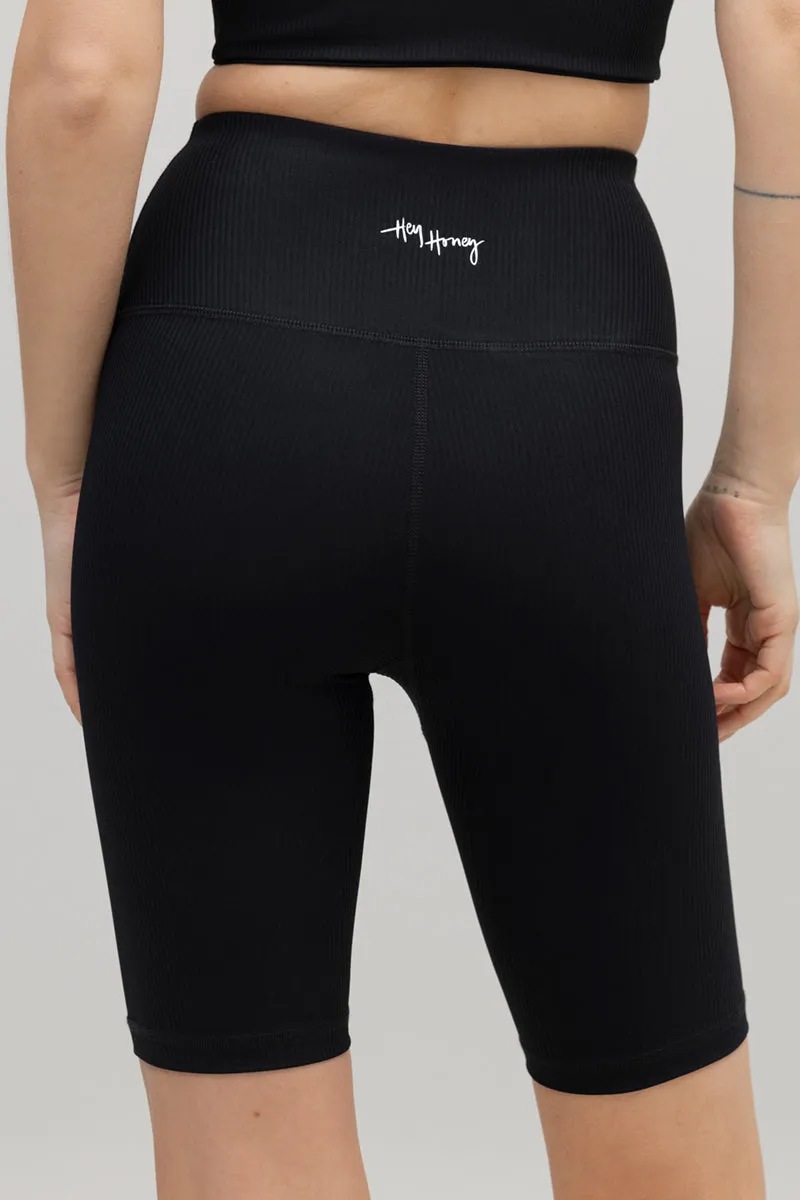 hey-honey-ribbed-biker-black-high-waist-mid-thigh image 1